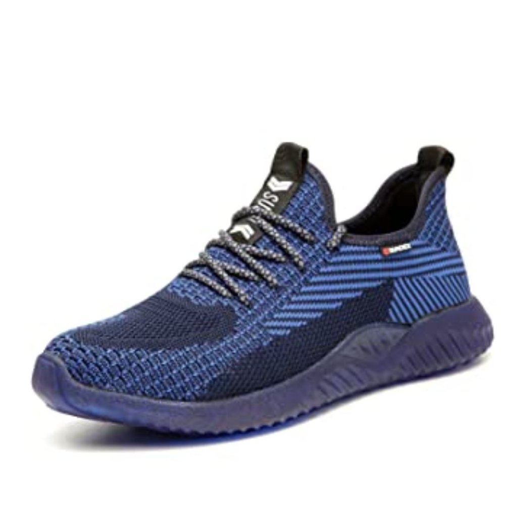 Steel toe work shoe (size 8.5 Women/7.5 Men) blue/black